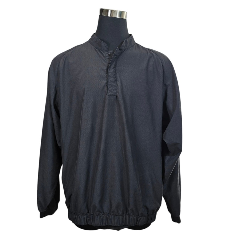 FootJoy Golf Windbreaker Mens XXL Black Polyester Mock Neck Snap Pullover Jacket